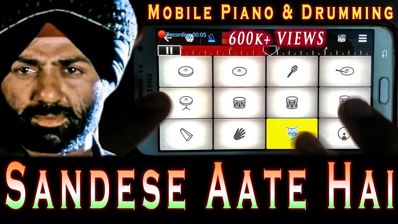 Sandese Aate Hai Mobile Piano Drumming Keyboard Instrumental WalkBand Border PatrioticSong SonuNigam