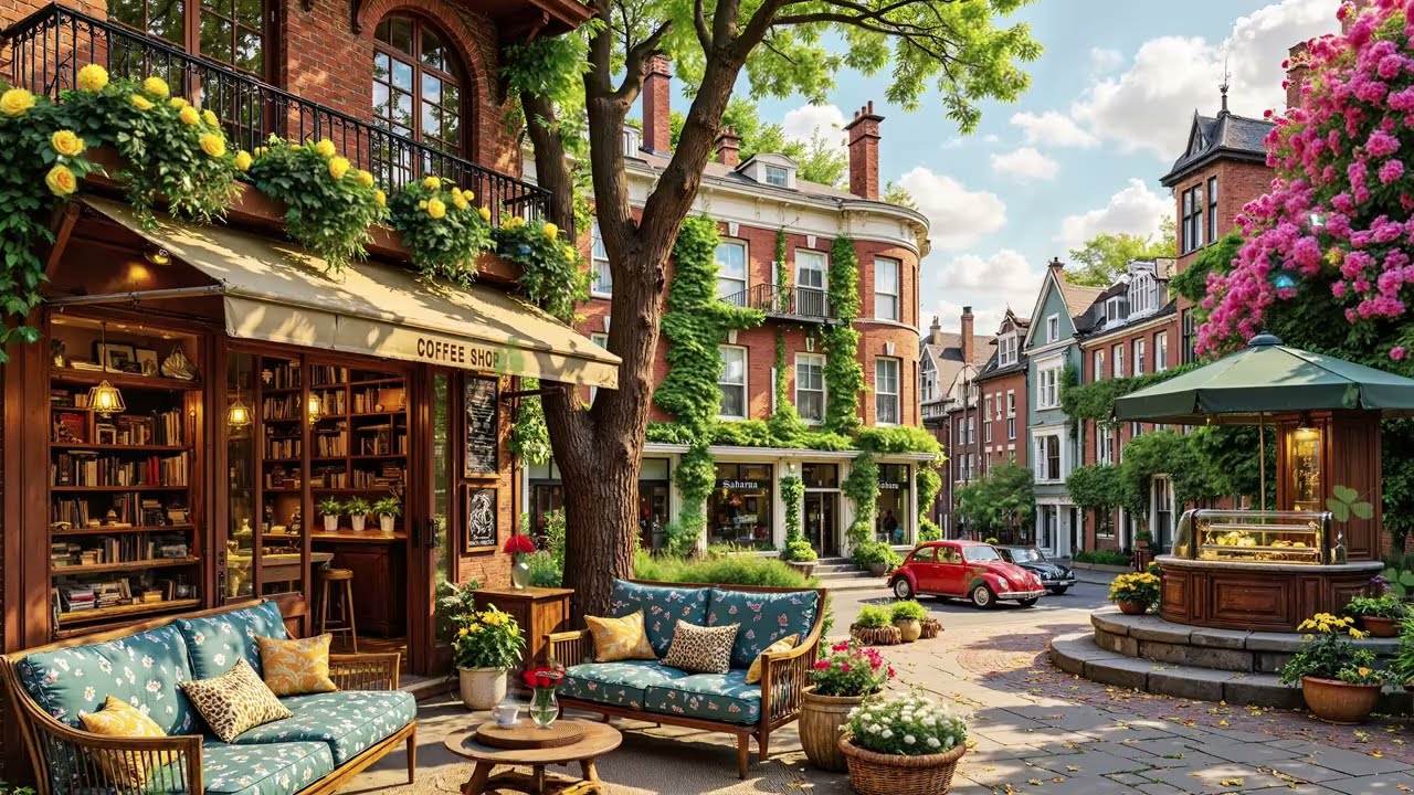 Soothing Jazz Music for Relax, Study, Work🌹🥐Morning Coffee Shop Ambience with Relaxing Spring Jazz🌱