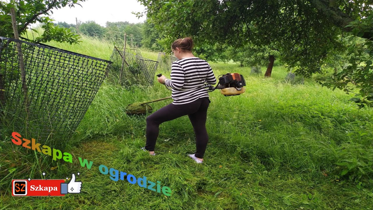 🍀Szkapa w Ogrodzie: Koszenie trawy. Kosa spalinowa RQ580 Demon