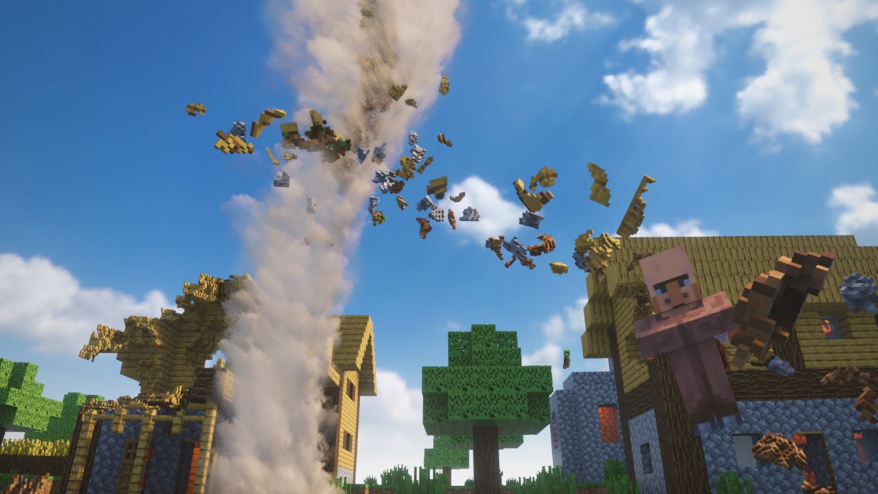 Realistic Tornado vs Minecraft Village #1 | Teardown