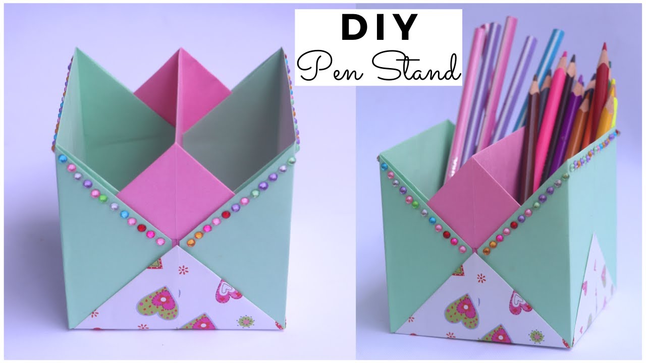 How To Make Origami Pen Stand | DIY Desk Organizer | Paper Pen Stand DIY