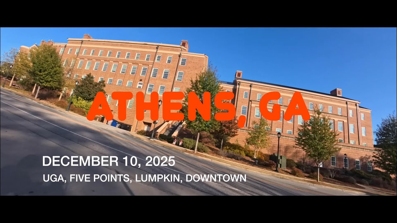 ATHENS, GEORGIA - DECEMBER 10, 2025 - UGA, FIVE POINTS, LUMPKIN, DOWNTOWN