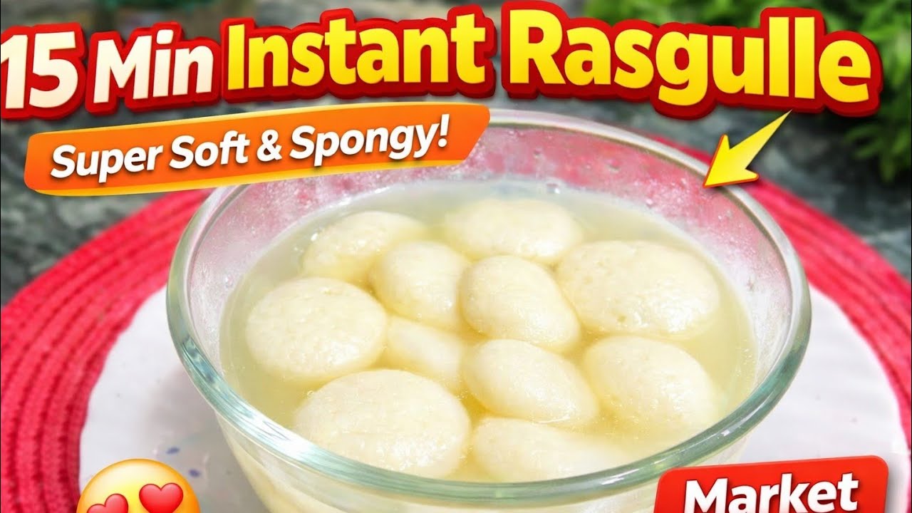 Soft and Juicy Rasgulla Recipe | Instant Rasgulle Recipe | Sirf 15 Minute Mein Super Soft Spongy