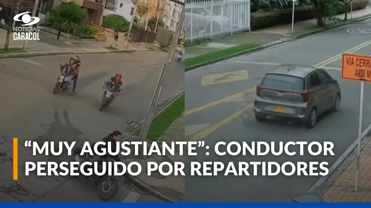La persecuci&oacute;n de 13 motociclistas domiciliarios de Rappi contra un carro particular en Bogot&aacute;