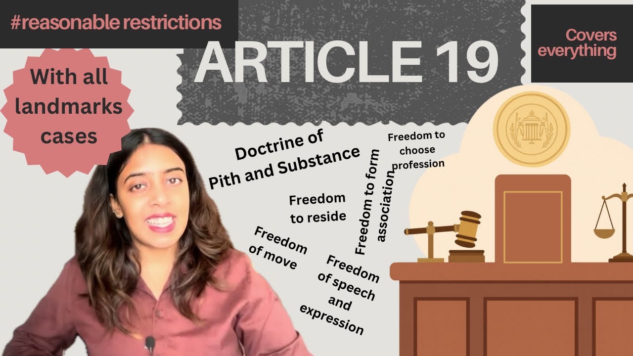 Article 19 | Constitution of India | Landmark case laws | Reasonable Restriction | Right to Freedom 
