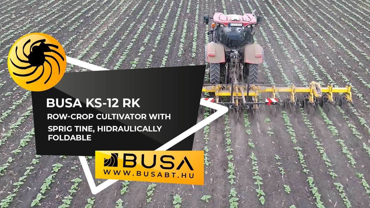 BUSA KS-12 RK Row-crop cultivator with spring tine, hidraulically foldable
