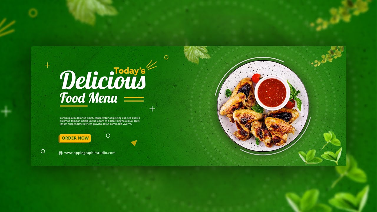 How to design Restaurant Banner in Photoshop | Food Banner Design