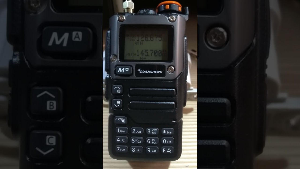 QUANSHENG UV-K6 RECIBIENDO BANDA AEREA ANTENA EXTERIOR DIAMOND X200 CON  FIRM/UTILIZADO CONF/WEB