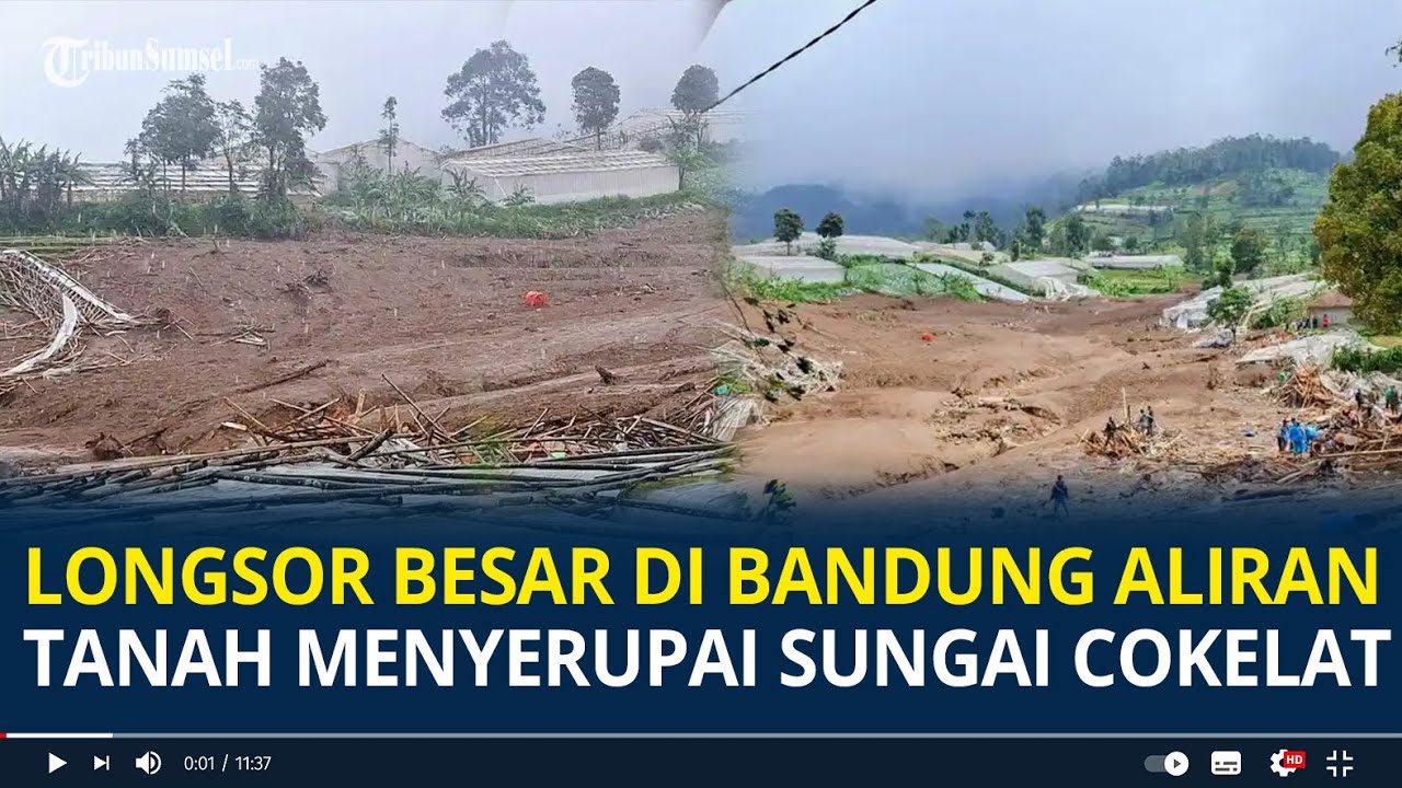 Longsor Besar di Bandung Barat, Bekas Aliran Tanah Menyerupai Sungai Cokelat