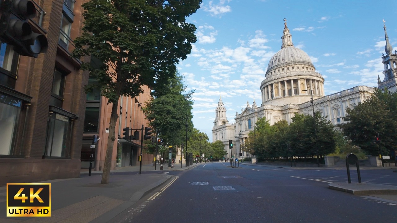 Sunrise Drive Around Empty Central London | 4K POV Drive