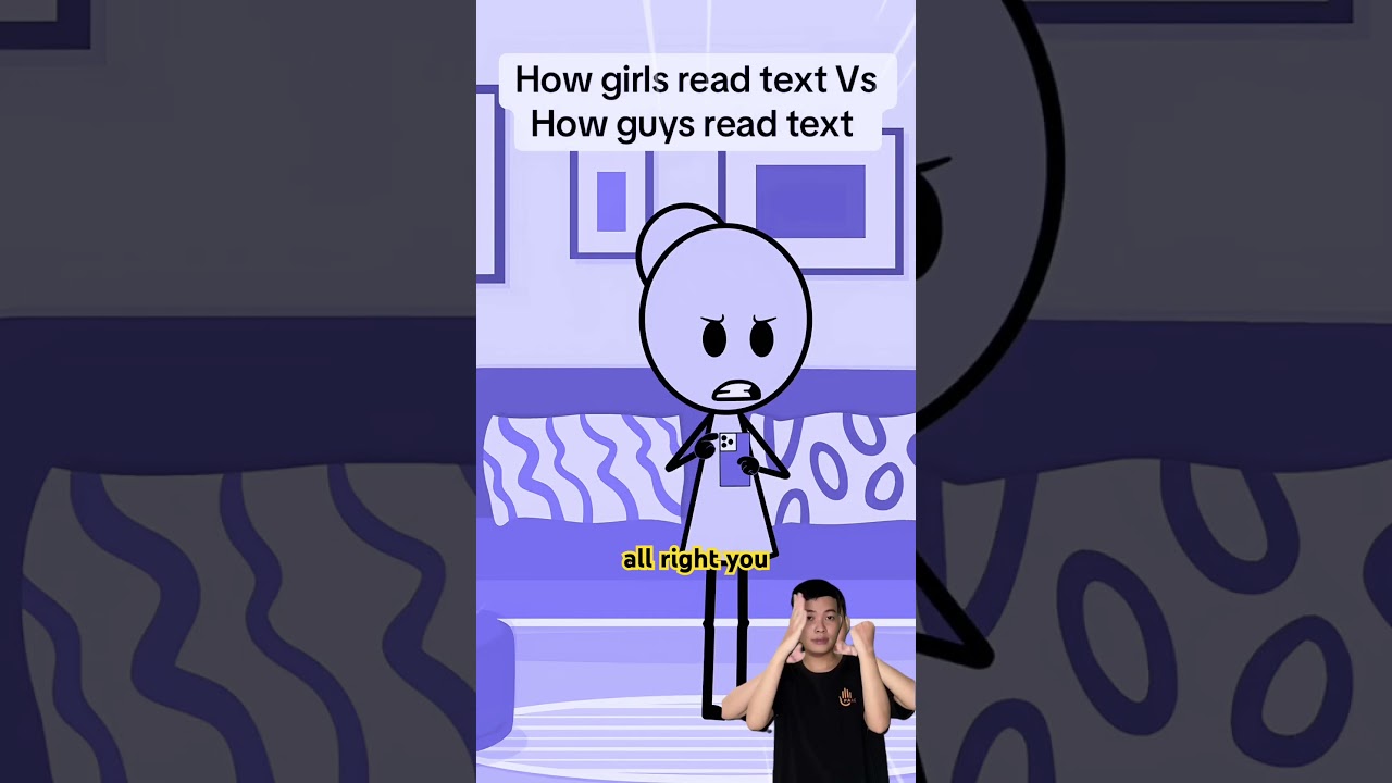 How girls read text vs how guys read text #animation #textblock