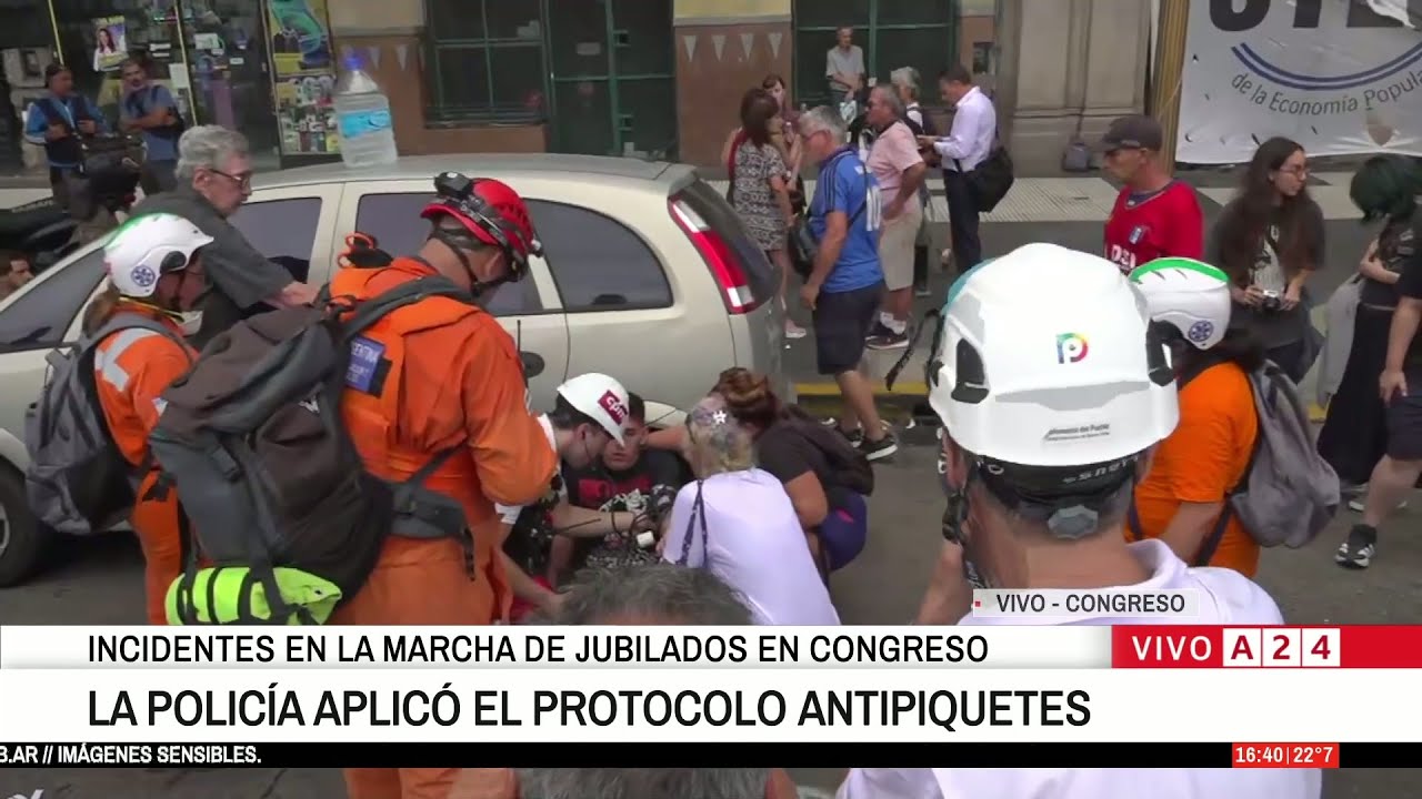 🔴 INCIDENTES EN LA MARCHA DE JUBILADOS EN CONGRESO: APLICARON EL OPERATIVO ANTIPIQUETE