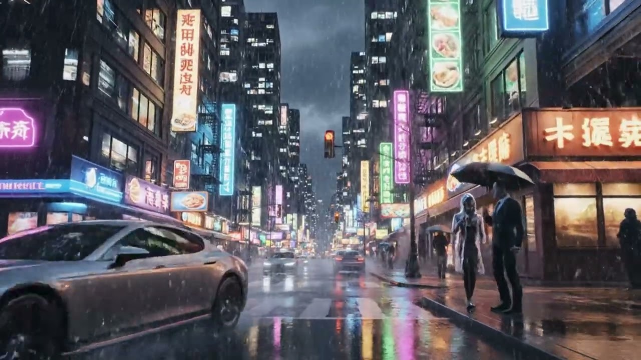 Rainy City Nights 🌆  | Lo-Fi House Background Vibes