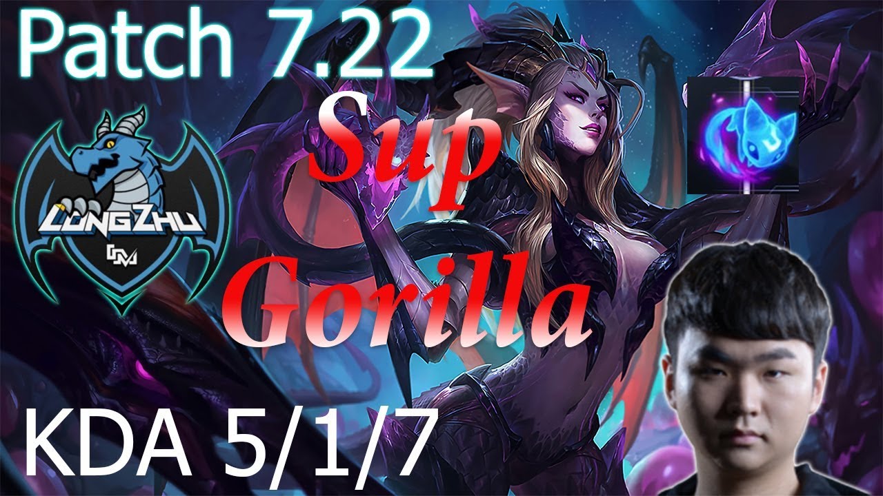 Sup Gorilla Zyra Vs Brand New Runes Patch 7.22 KDA 5/1/7