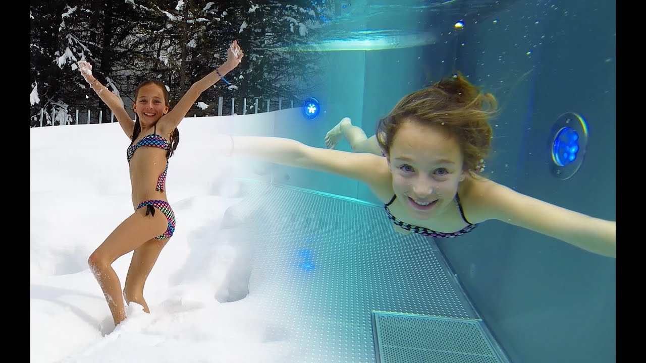 Carla Underwater swimming with snow