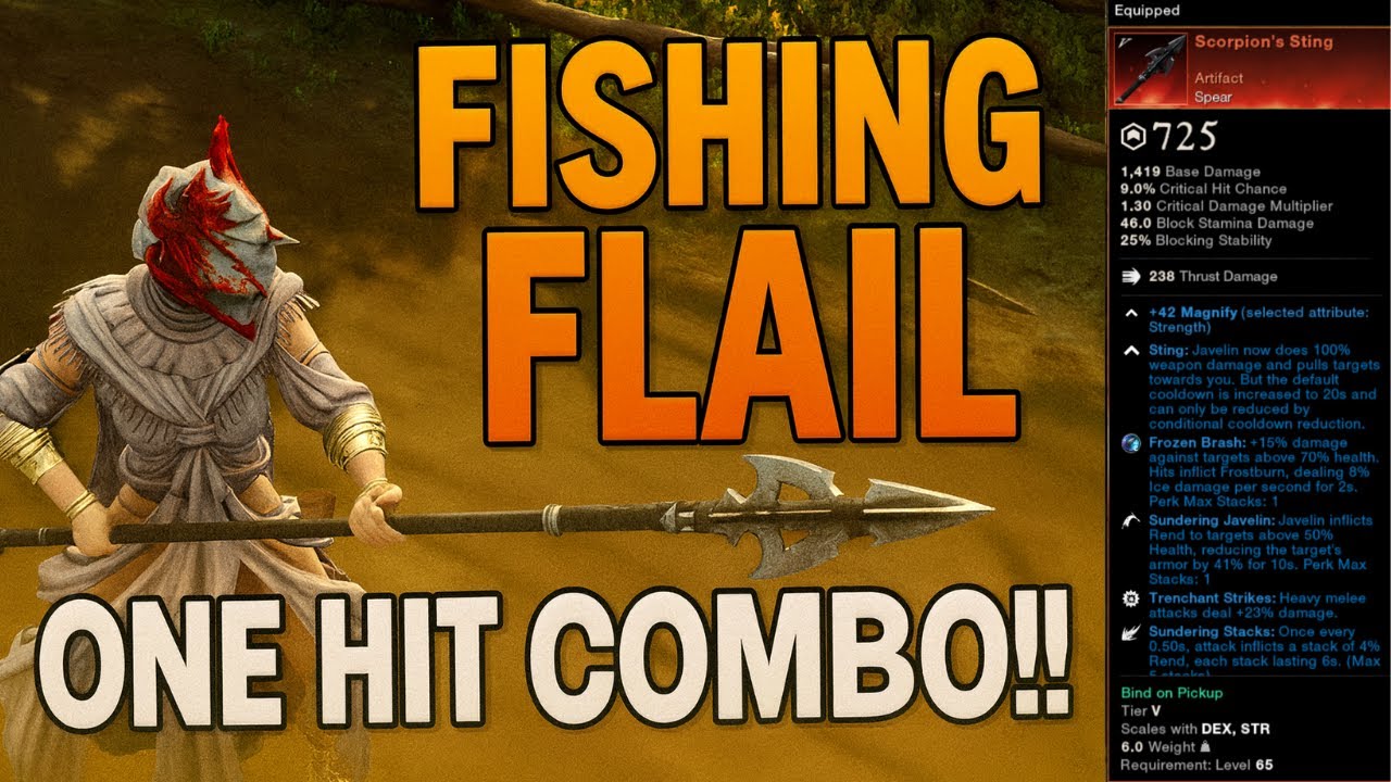 One Shot Combo! Fishing flail Build (Flail + Scorpio Sting Spear) | New World Aeternum PvP Build.