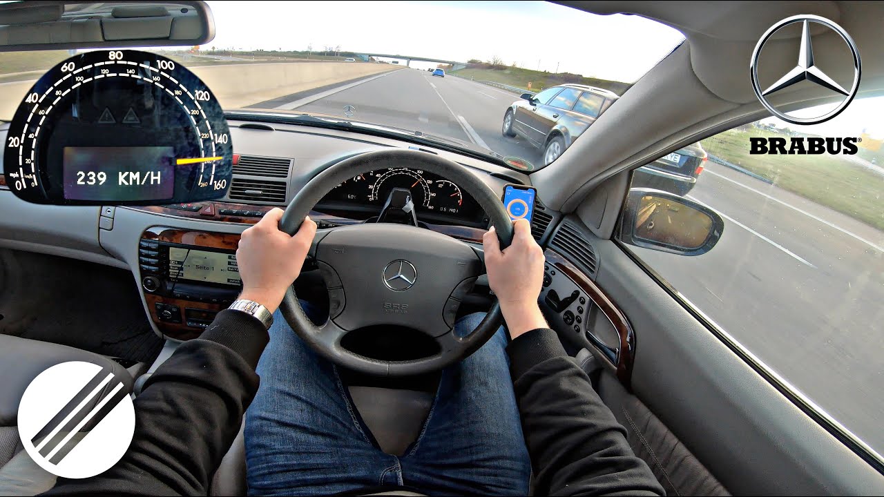 Mercedes-Benz S320 CDI W220 BRABUS TOP SPEED DRIVE ON GERMAN AUTOBAHN 🏎
