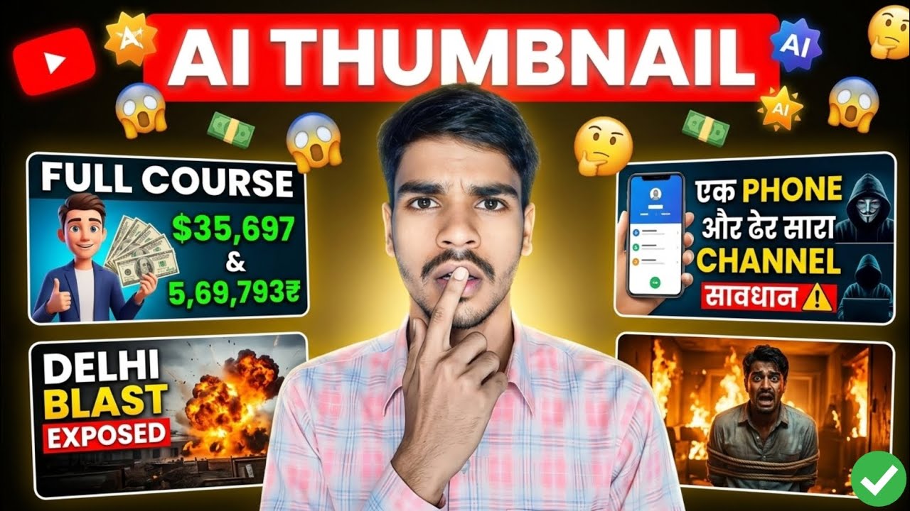 AI Thumbnail Se ₹5,69,793 Kaise Kamaye? 😱 Full Course + Secret Tricks | Ai thumbnail maker 
