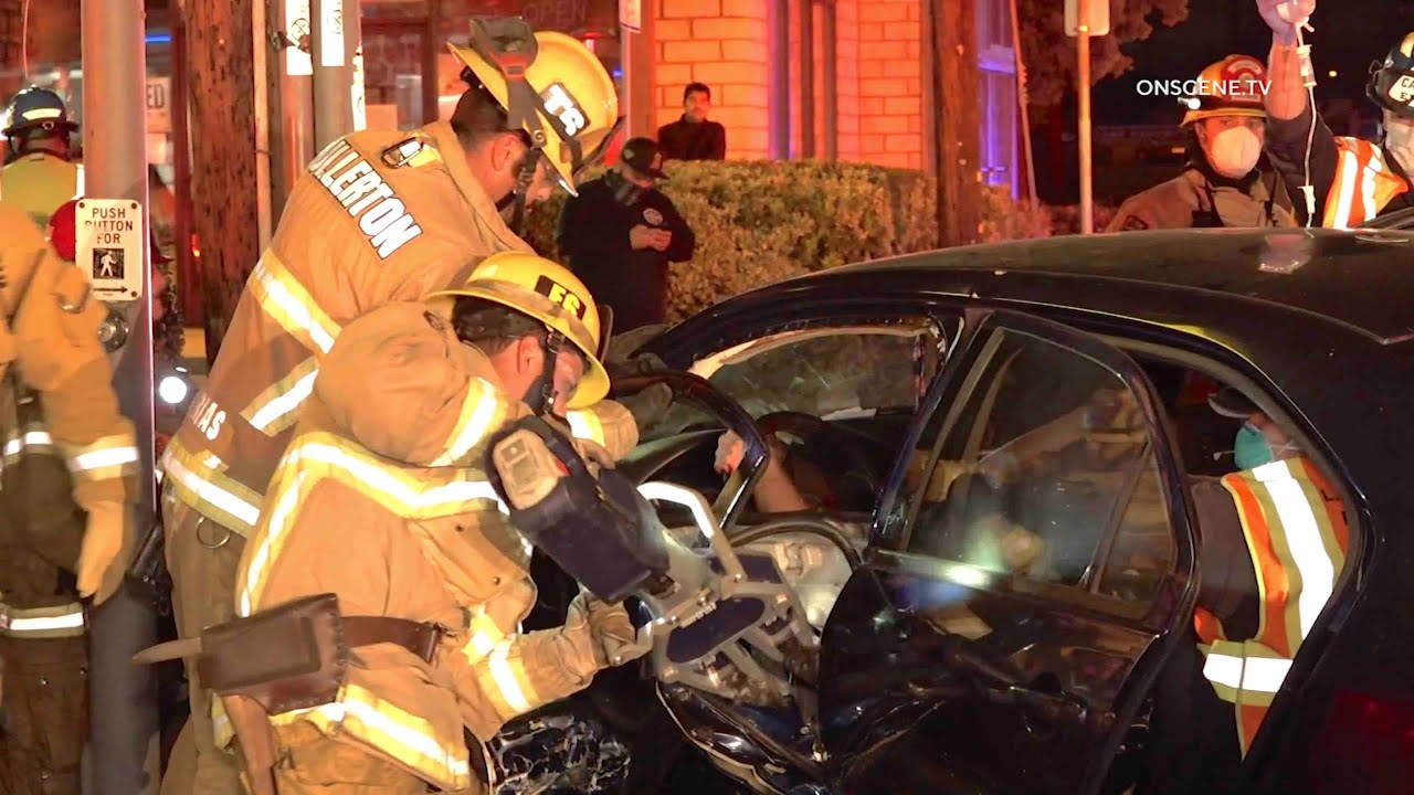 Terrible Crash Leaves Driver Trapped | Fullerton