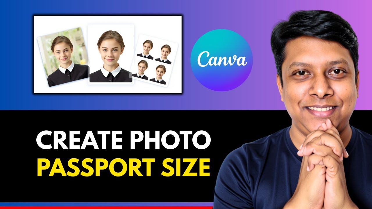 how to create PASSPORT size photo in Canva &mdash; EASY method (free)