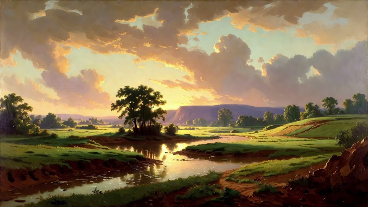 Heritage River Meadow · Digital Art Wallpaper for TV · 5 Hours of Steady Artwork