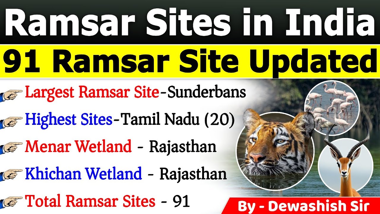 Ramsar Sites in India 2025 | 91 Updated List | Wetlands | Ramsar Sites 2025 | Current Affairs 2025