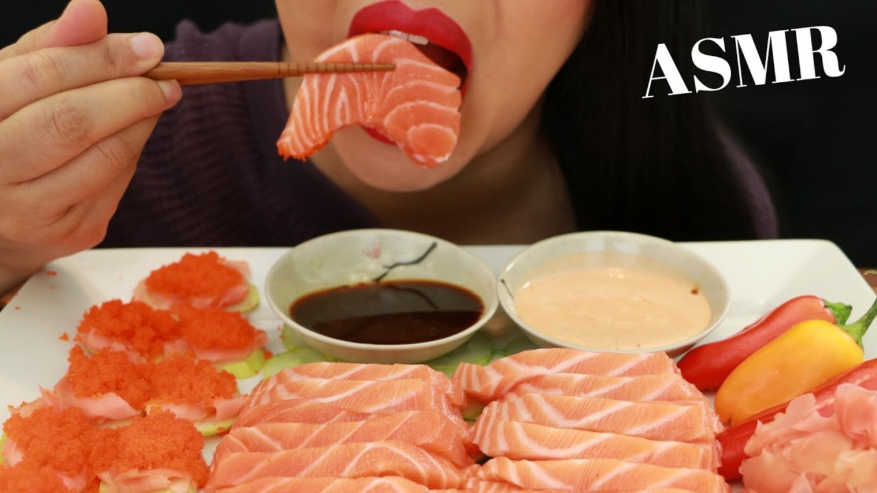 SALMON SASHIMI ~ ASMR (No Talking) Eat Life With Kimchi