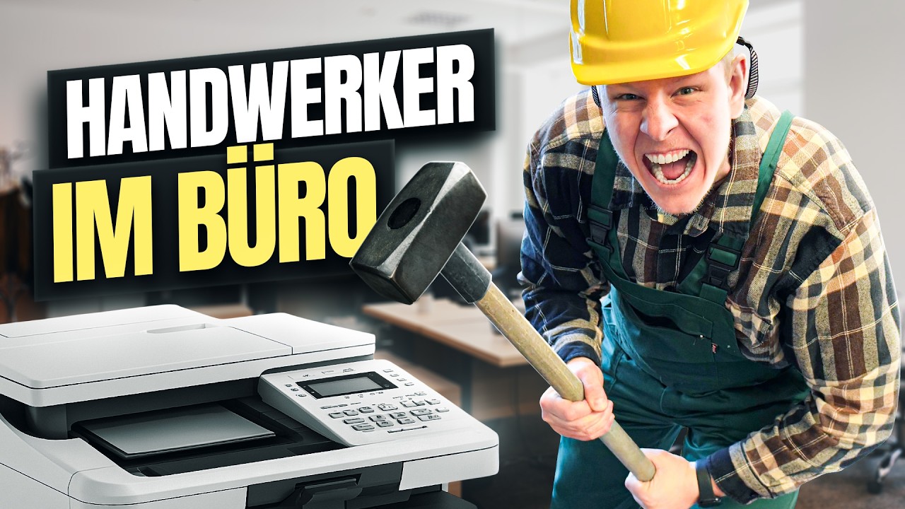 Handwerker im Büro.