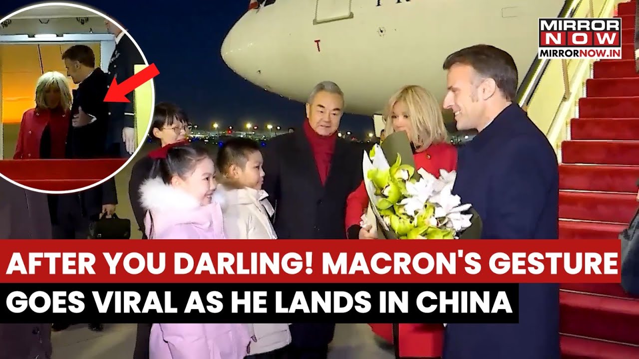 Macron's Gesture For Wife Brigitte Goes Viral As He Arrives In China To Meet Xi Jinping| Watch
