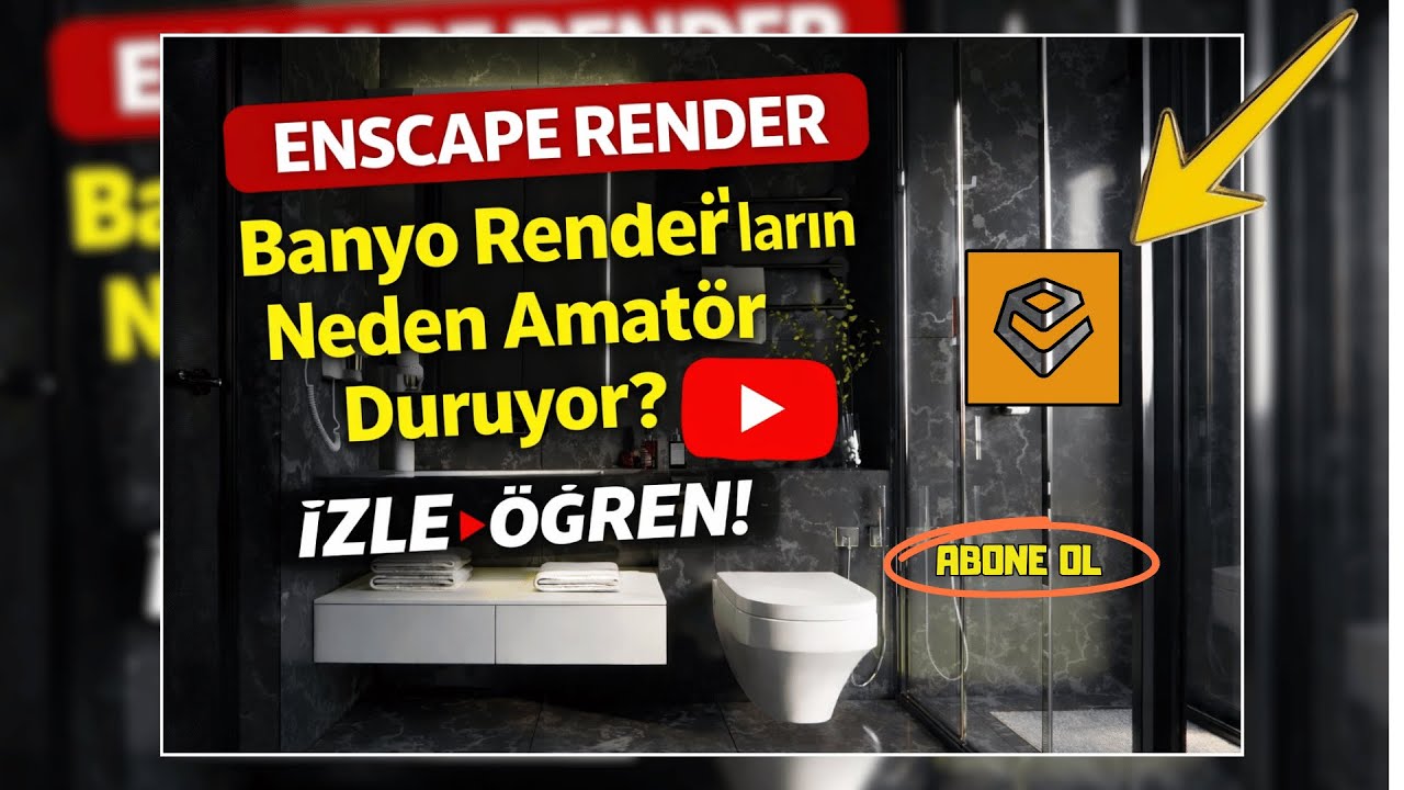 Banyo Render’ların Neden Amatör Duruyor ? İZLE ÖĞREN ! #enscaperender #mimar