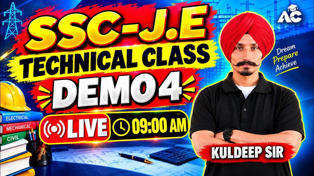 SSC JE 2026 | Technical Demo Class 4 for Civil, Electrical & Mechanical Engineering by Kuldeep Sir