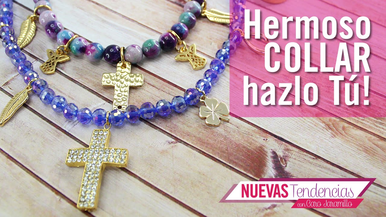 Como hacer un collar murano saphire dijes