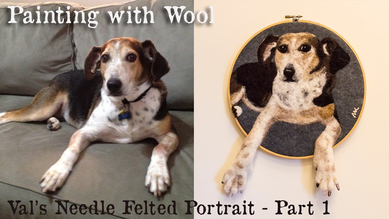 Val's Portrait (needle felting) - Part 1