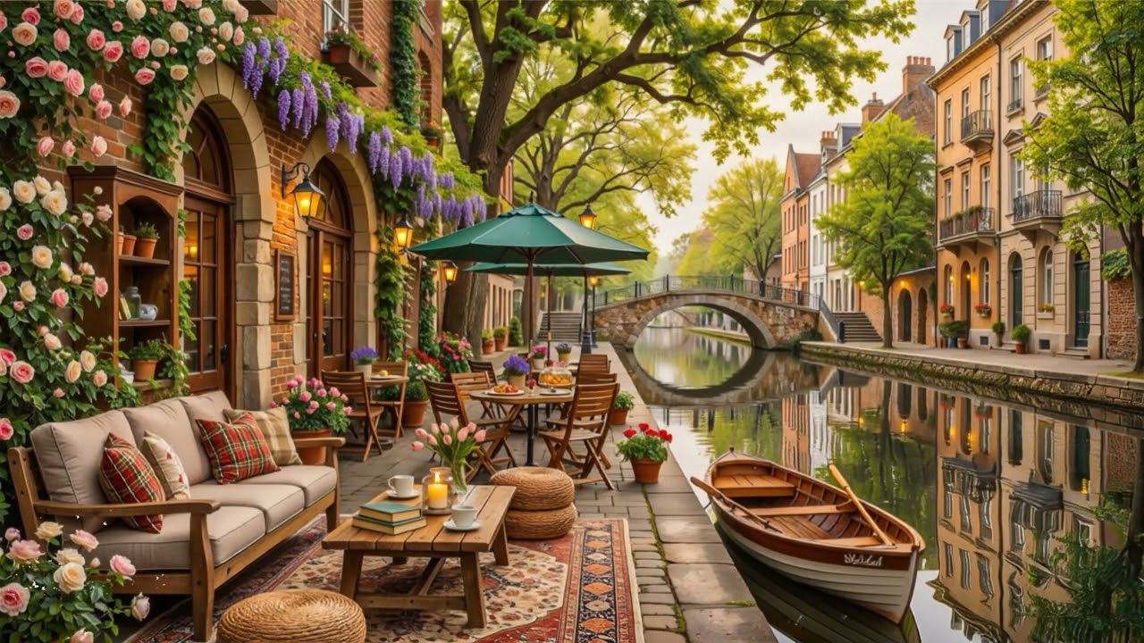 Cozy Jazz at a Quiet Spring Morning Cafe Ambience 🌿 Soft Jazz Instrumental Music for Work, Study
