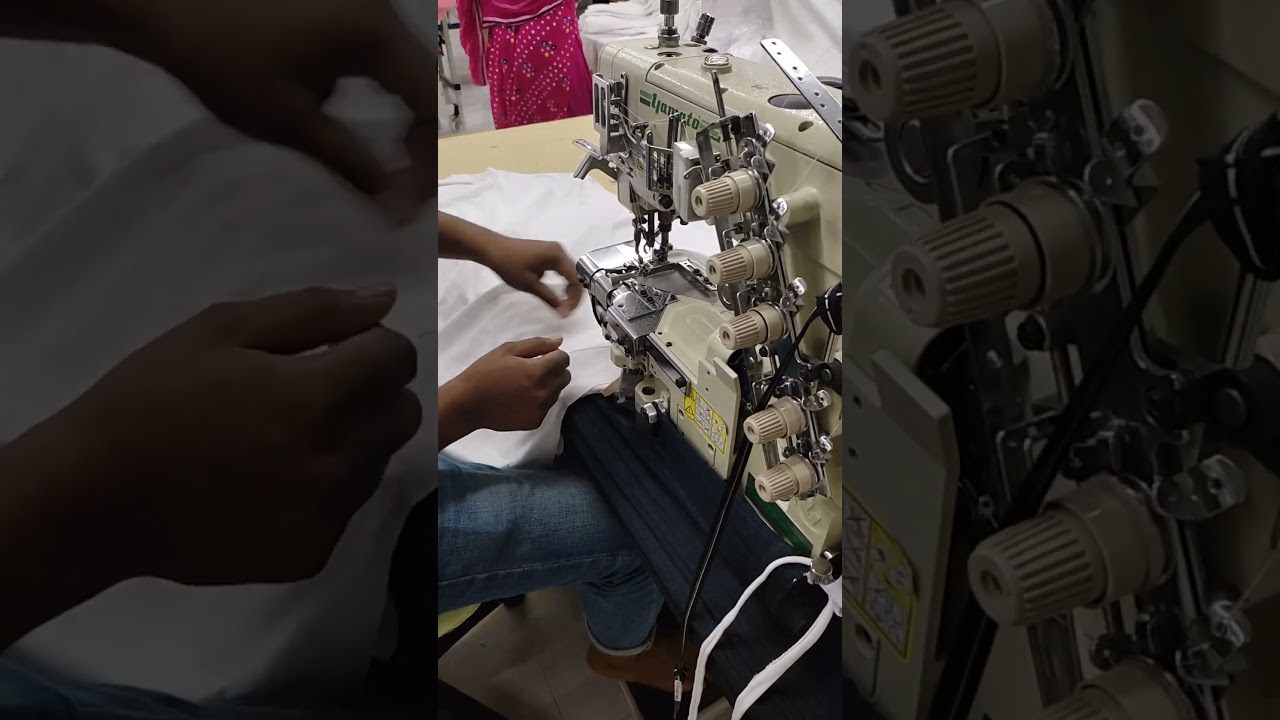 body hem by flatlock sewing machine.
