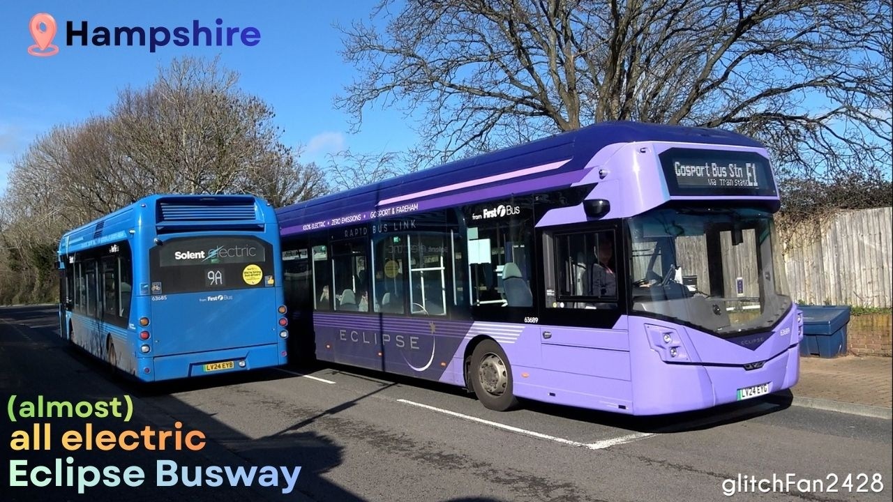 Buses on the South East Hampshire BRT (Eclipse Busway), England 2026