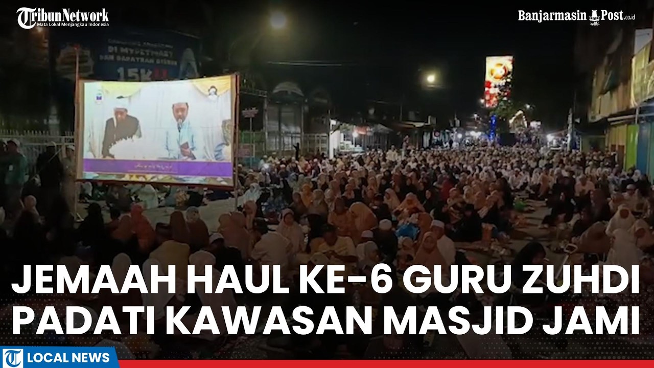 Jemaah Padati Kawasan Masjid Jami Banjarmasin untuk Hadiri Haul ke-6 Guru Zuhdi