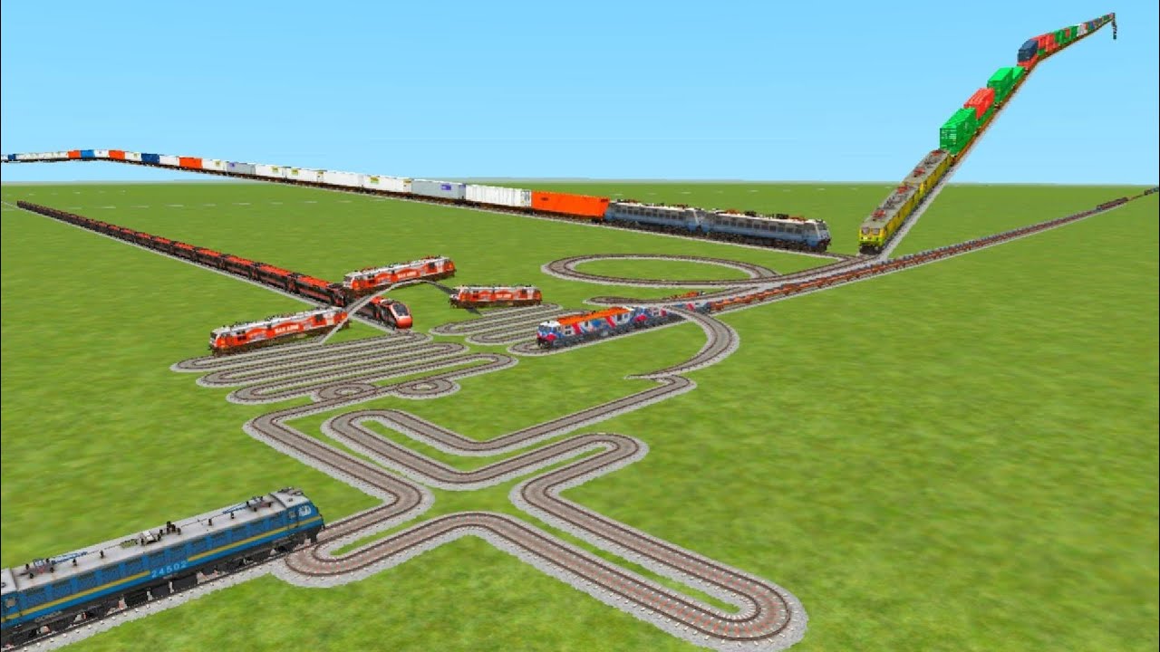 New track over bridge crossing bumpy back to back running speed very fast capling train simulator 