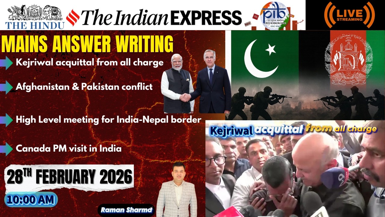 28th February 2026 Current Affair | The Hindu | Indian Express | PIB | UPSC | PSC | BANK