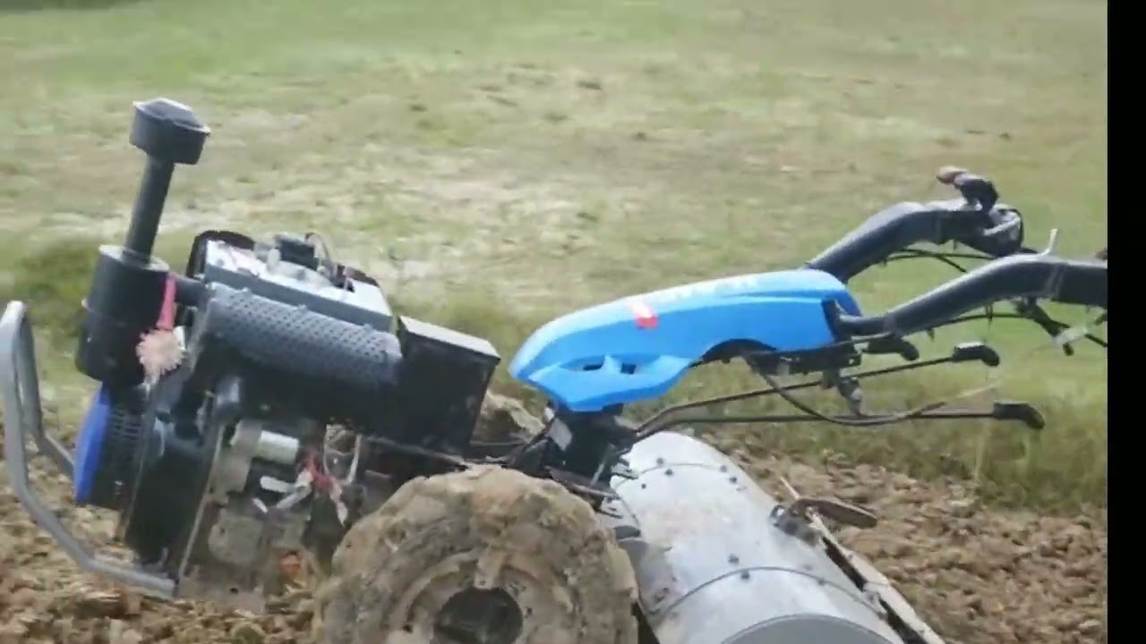 Mini power tiller দিয়ে বেগুন লাগানোর জন্য জমি রেডি করা হচ্ছে।