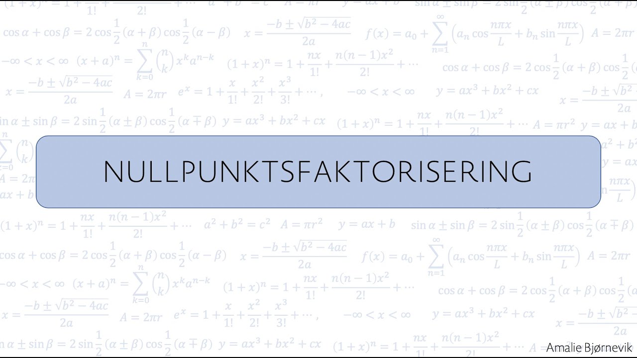 Nullpunktsfaktorisering