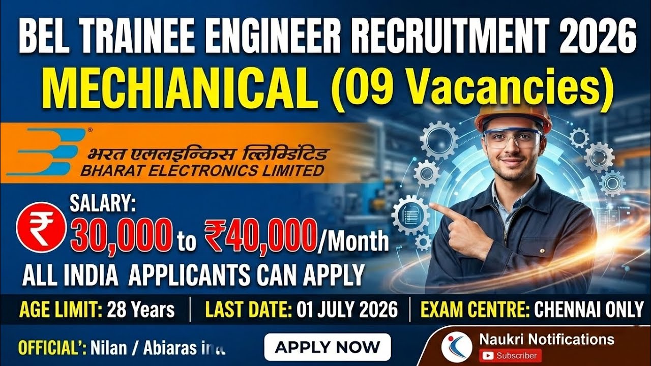  High Salary Defence 🔥 for Freshers! BEL Trainee Engineer-I💸 Salary of  ₹30,000 to ₹40,000 per month
