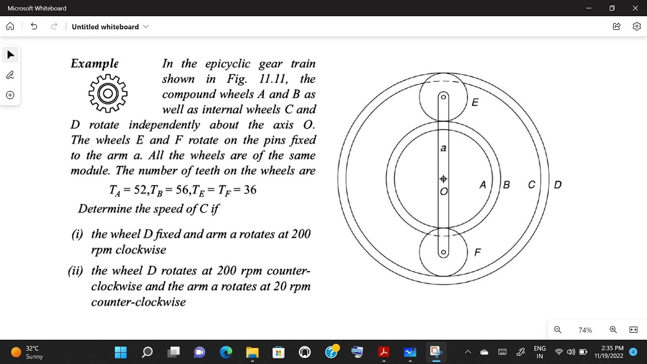 Gear train // Numerical Problem: 06 // Epicyclic gear train
