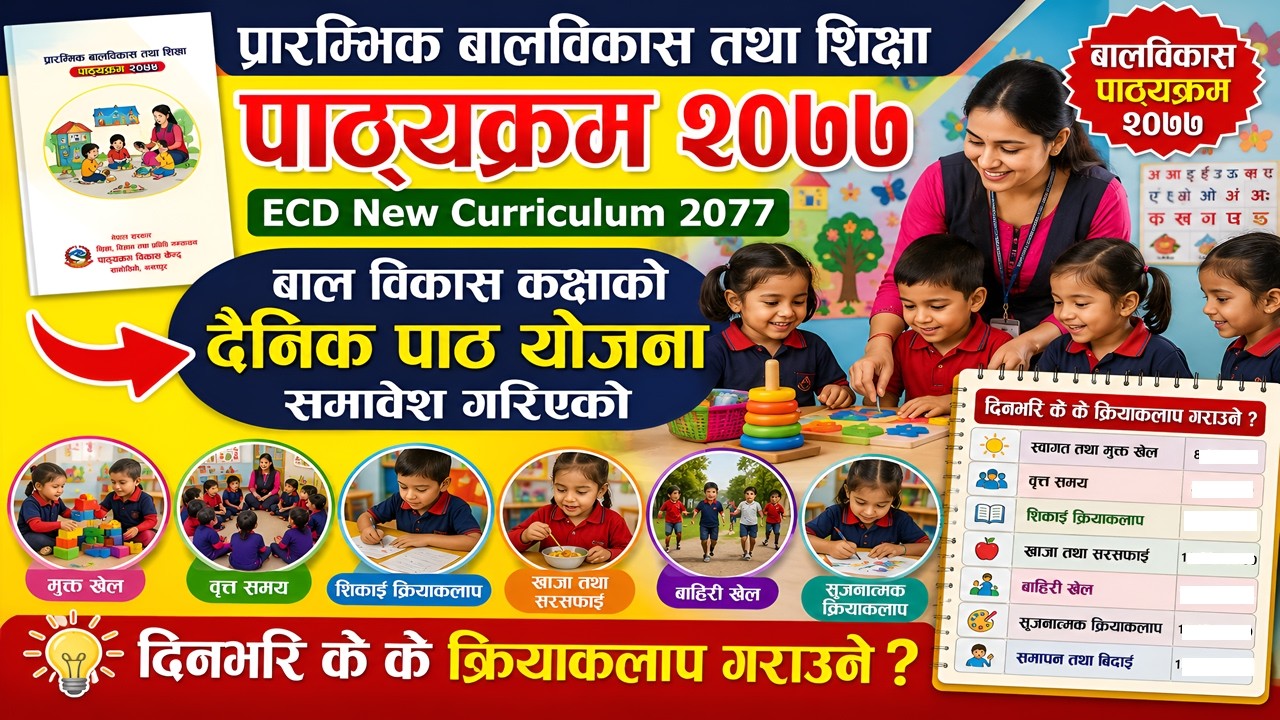 प्रारम्भिक बालविकास तथा शिक्षा पाठ्यक्रम २०७७ । ECD New Curriculum 2077 . वालविकास पाठ्यक्रम २०७७ ।