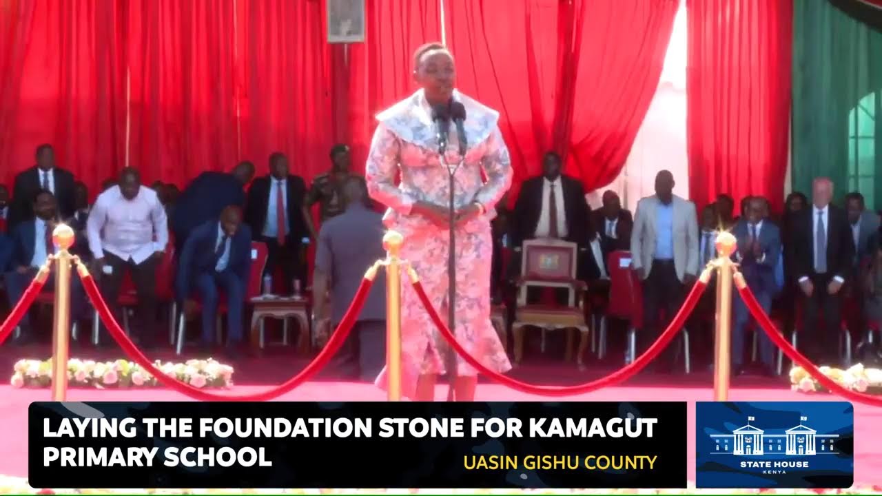 Laying the foundation stone for Kamagut Primary School, Uasin Gishu County.