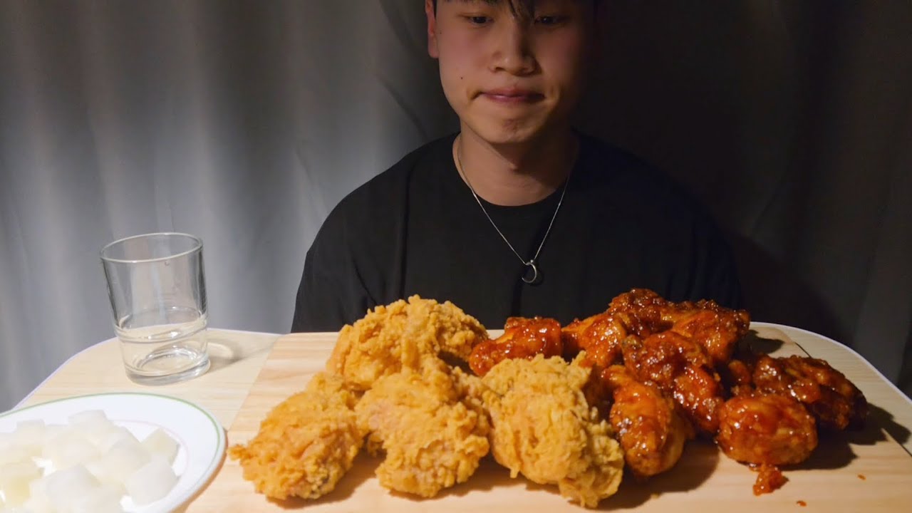 Midnight ASMR Mukbang — Korean BBQ Golden Olive Chicken 🍗