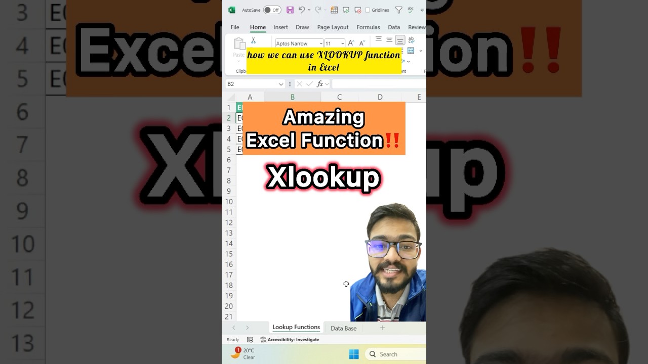 Excel Amazing Function‼️Xlookup - Learn Microsoft Excel #excel #exceltips #exceltricks #shorts