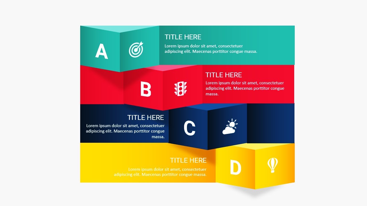 Create 4 Steps Infographic Slide in PowerPoint