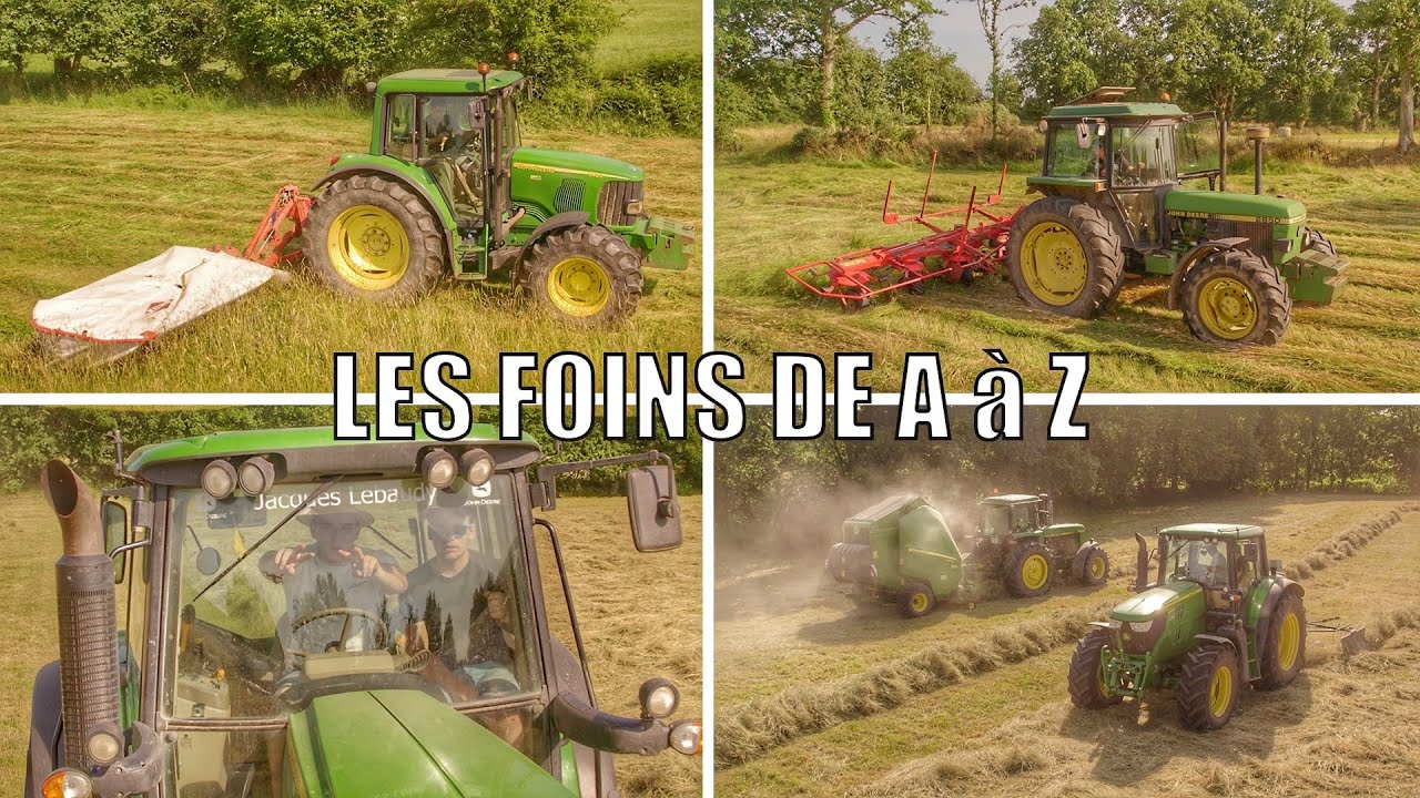 TEAM 100% JOHN DEERE pour la récolte des foins 😍 CHOC DE GÉNÉRATION 💨 6420-2850-6130m-4250 🟢