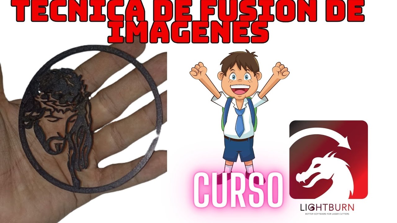 Corte laser como hacer tecnica de fusion de imagenes full corte curso LIGHTBURN